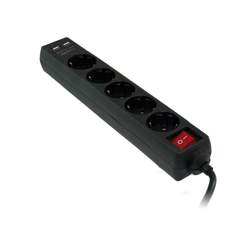REGLETA 3GO 5 TOMAS + 2XUSB 2.1A