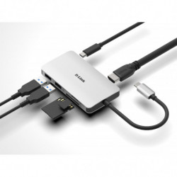 HUB USB-C D-LINK 6 EN 1 HDMI-LECTOR DE TARJETAS