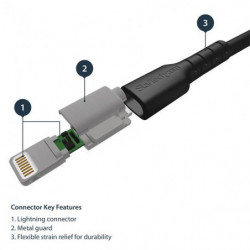 STARTECH CABLE 2M LIGHTNING MFI NEGRO