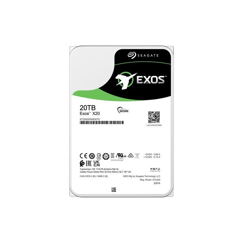 DISCO DURO 3.5" SEAGATE 20TB SATA EXOS X20 7200RPM 256MB