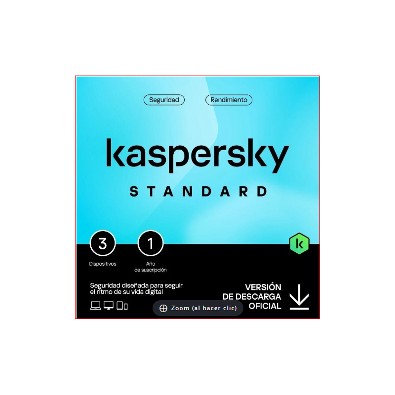 ANTIVIRUS KASPERSKY STANDARD 3US 1AÑO LIC ELE